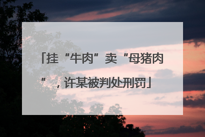挂“牛肉”卖“母猪肉”，许某被判处刑罚