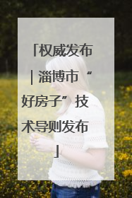 权威发布｜淄博市“好房子”技术导则发布