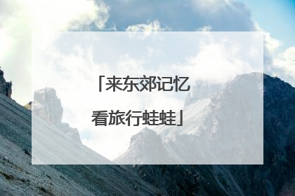 来东郊记忆 看旅行蛙蛙