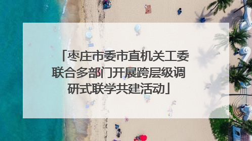 枣庄市委市直机关工委联合多部门开展跨层级调研式联学共建活动