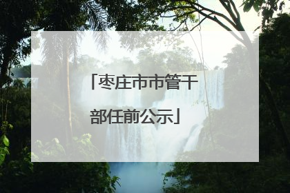枣庄市市管干部任前公示