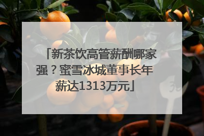 新茶饮高管薪酬哪家强？蜜雪冰城董事长年薪达1313万元