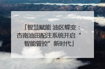 智慧赋能 油区蝶变：杏南油田配注系统开启“智能管控”新时代