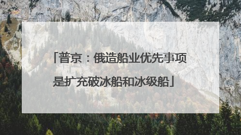 普京：俄造船业优先事项是扩充破冰船和冰级船