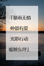 暴雨无情 仲景有爱 光彩行动暖映东坪