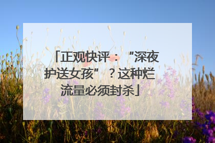 正观快评：“深夜护送女孩”？这种烂流量必须封杀