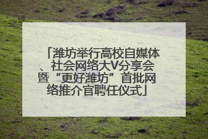 潍坊举行高校自媒体、社会网络大V分享会暨“更好潍坊”首批网络推介官聘任仪式