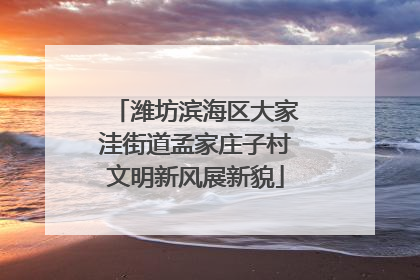 潍坊滨海区大家洼街道孟家庄子村文明新风展新貌