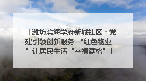 潍坊滨海学府新城社区：党建引领创新服务 “红色物业”让居民生活“幸福满格”