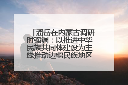 潘岳在内蒙古调研时强调：以推进中华民族共同体建设为主线推动边疆民族地区高质量发展