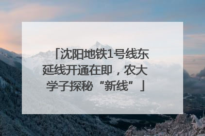沈阳地铁1号线东延线开通在即，农大学子探秘“新线”