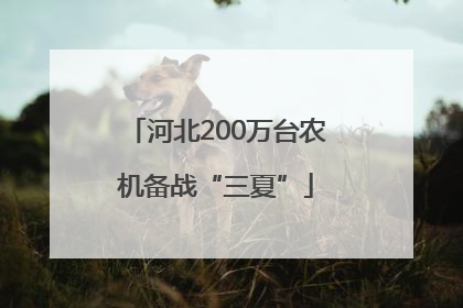 河北200万台农机备战“三夏”
