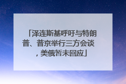 泽连斯基呼吁与特朗普、普京举行三方会谈，美俄暂未回应