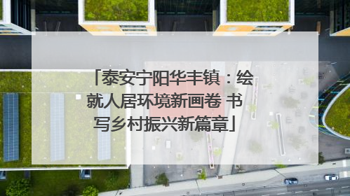 泰安宁阳华丰镇：绘就人居环境新画卷 书写乡村振兴新篇章