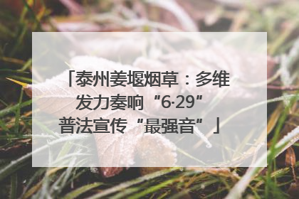 泰州姜堰烟草：多维发力奏响“6·29”普法宣传“最强音”