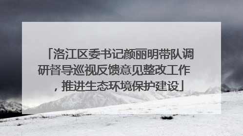 洛江区委书记颜丽明带队调研督导巡视反馈意见整改工作，推进生态环境保护建设