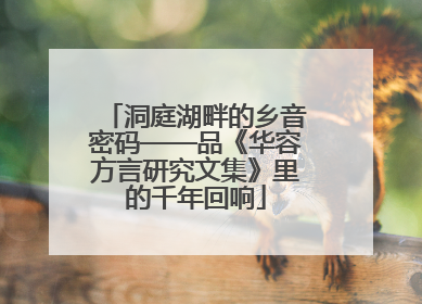 洞庭湖畔的乡音密码——品《华容方言研究文集》里的千年回响