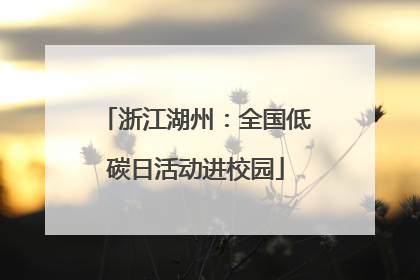 浙江湖州：全国低碳日活动进校园