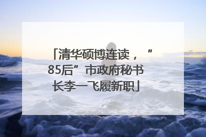 清华硕博连读，“85后”市政府秘书长李一飞履新职