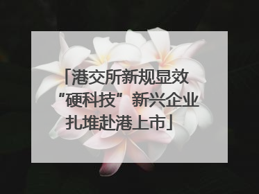 港交所新规显效 “硬科技”新兴企业扎堆赴港上市