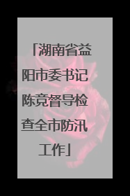 湖南省益阳市委书记陈竞督导检查全市防汛工作