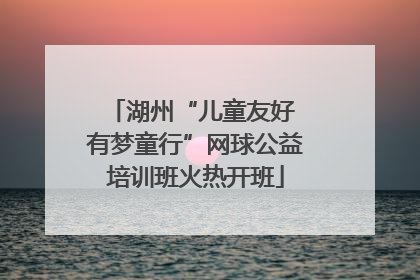 湖州“儿童友好 有梦童行”网球公益培训班火热开班
