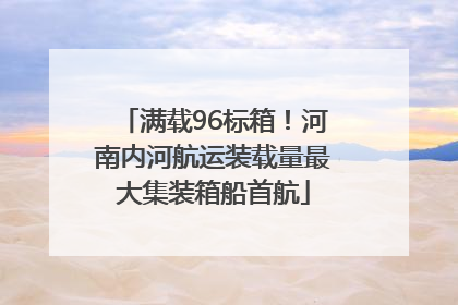 满载96标箱！河南内河航运装载量最大集装箱船首航