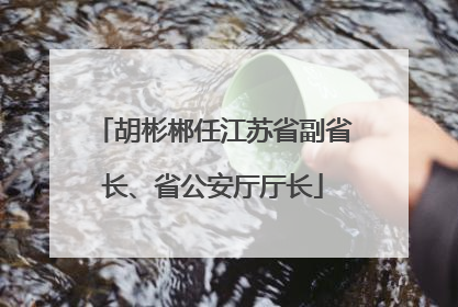 胡彬郴任江苏省副省长、省公安厅厅长