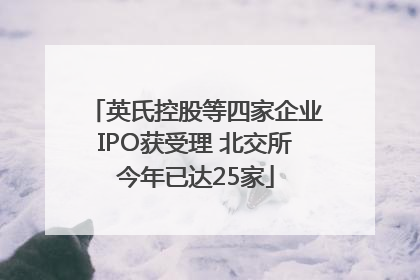 英氏控股等四家企业IPO获受理 北交所今年已达25家