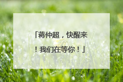 蒋仲超，快醒来！我们在等你！