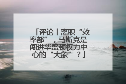 评论丨离职“效率部”，马斯克是闯进华盛顿权力中心的“大象”？