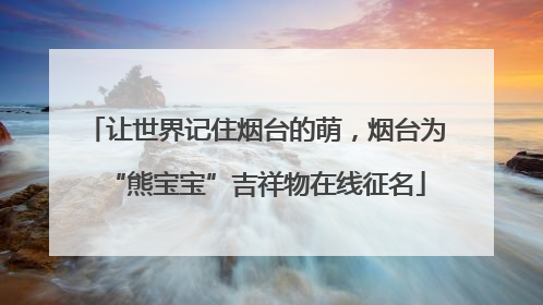 让世界记住烟台的萌，烟台为“熊宝宝”吉祥物在线征名