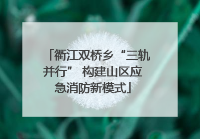 衢江双桥乡“三轨并行” 构建山区应急消防新模式