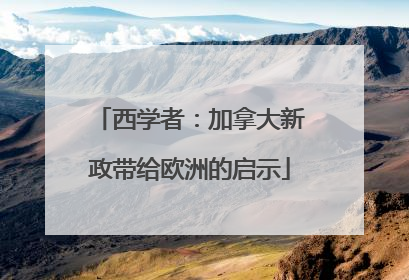 西学者：加拿大新政带给欧洲的启示