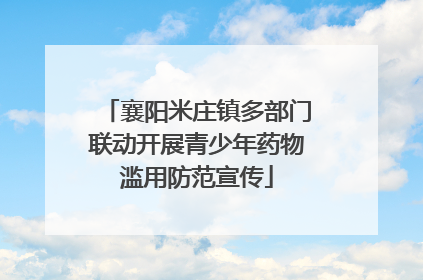 襄阳米庄镇多部门联动开展青少年药物滥用防范宣传