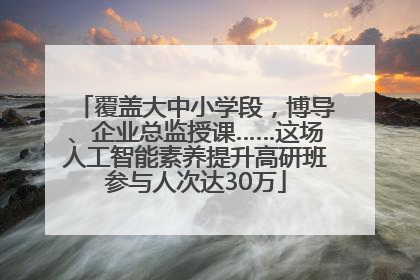 覆盖大中小学段，博导、企业总监授课……这场人工智能素养提升高研班参与人次达30万