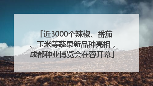 近3000个辣椒、番茄、玉米等蔬果新品种亮相，成都种业博览会在蓉开幕