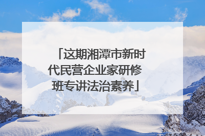 这期湘潭市新时代民营企业家研修班专讲法治素养