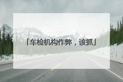 车检机构作弊，该抓