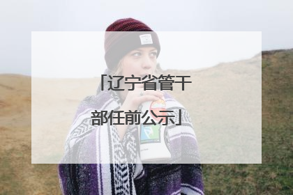 辽宁省管干部任前公示