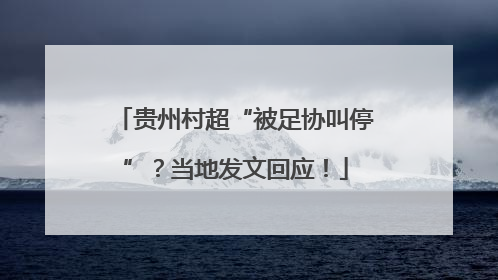 贵州村超“被足协叫停”？当地发文回应！