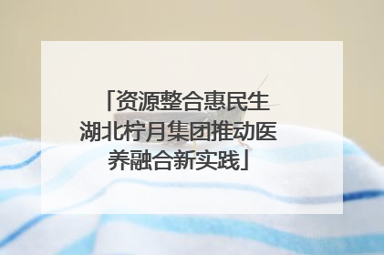 资源整合惠民生 湖北柠月集团推动医养融合新实践