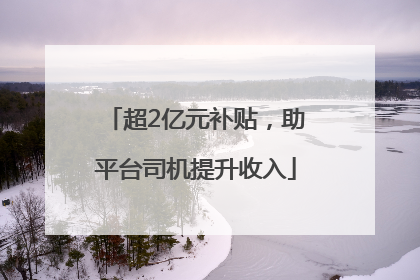 超2亿元补贴，助平台司机提升收入
