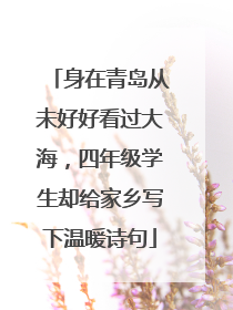 身在青岛从未好好看过大海，四年级学生却给家乡写下温暖诗句