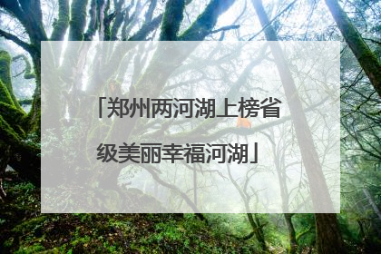 郑州两河湖上榜省级美丽幸福河湖