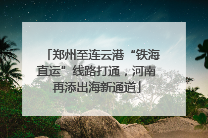 郑州至连云港“铁海直运”线路打通，河南再添出海新通道