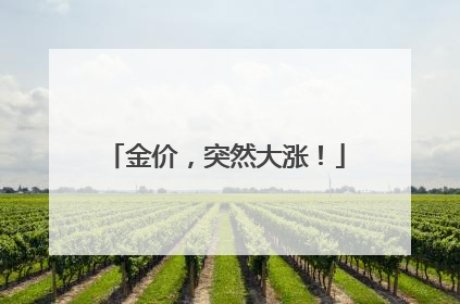 金价，突然大涨！