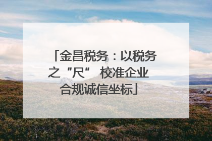 金昌税务：以税务之“尺” 校准企业合规诚信坐标
