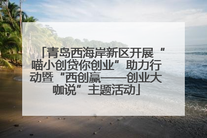 青岛西海岸新区开展“喵小创贷你创业”助力行动暨“西创赢——创业大咖说”主题活动