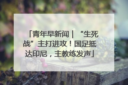 青年早新闻｜“生死战”主打进攻！国足抵达印尼，主教练发声